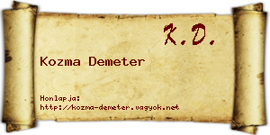 Kozma Demeter névjegykártya